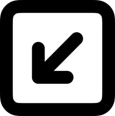 Arrow Square Down Left Outline Svg File, Free Vectors File
